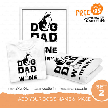 Personalized Gift Bundle - Dog Dad Wine For Puppy Lover - Standard Happy Ever After 3